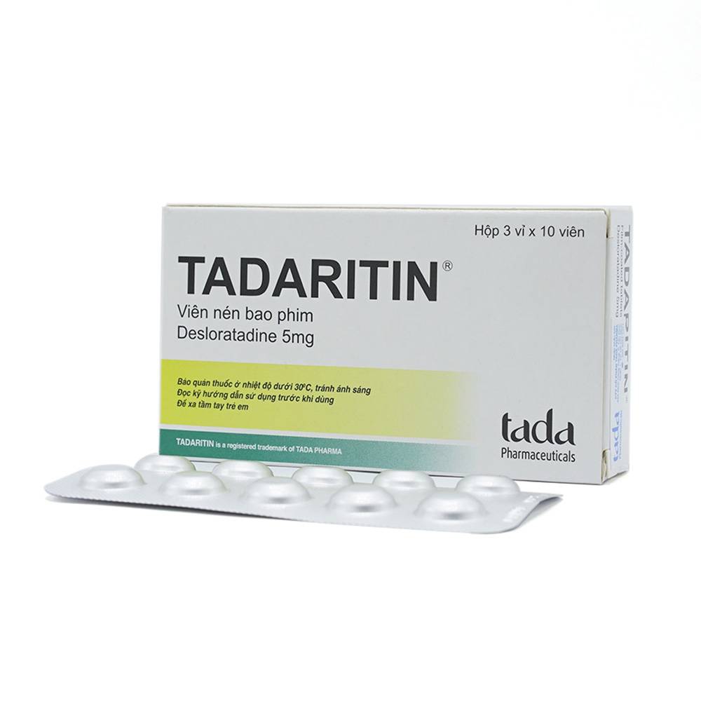 Thuốc Tadaritin 5mg Tada Pharma giảm viêm mũi dị ứng, mày đay (3 vỉ x 10 viên)