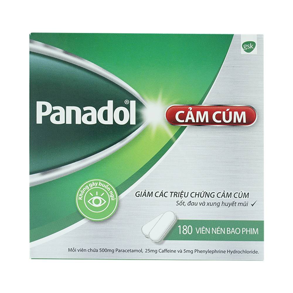 Viên nén Panadol Cảm Cúm GSK giảm các triệu chứng cảm cúm, sốt, đau và xung huyết mũi (15 vỉ x 12 viên) 