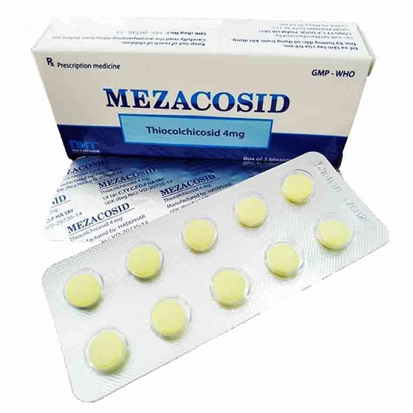 Thuốc Mezacosid 4mg Hataphar điều trị thoái hóa đốt sống, vẹo cổ, đau lưng (3 vỉ x 10 viên)