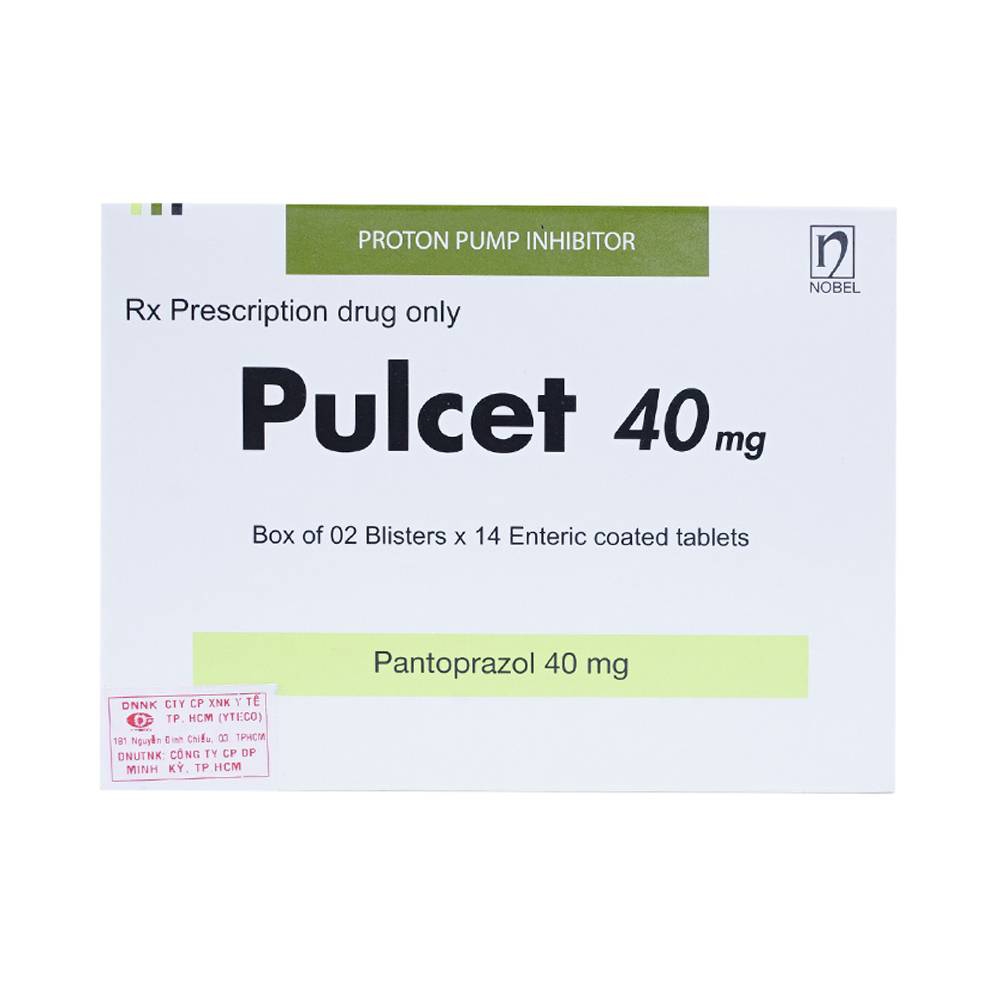 Thuốc Pulcet 40mg NobelFarma điều trị trào ngược dạ dày – thực quản (2 vỉ x 14 viên)