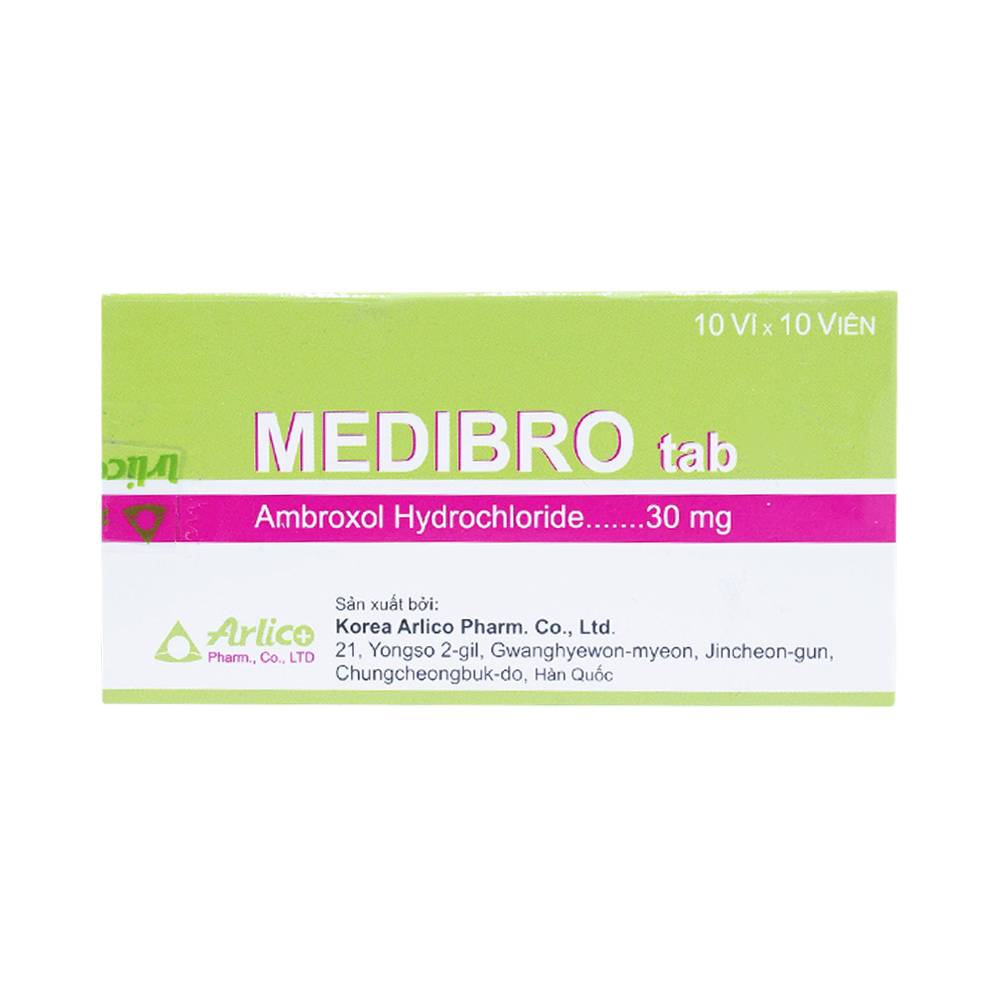 Viên nén Medibro 30mg Arlico tiêu chất nhầy đường hô hấp (10 vỉ x 10 viên)