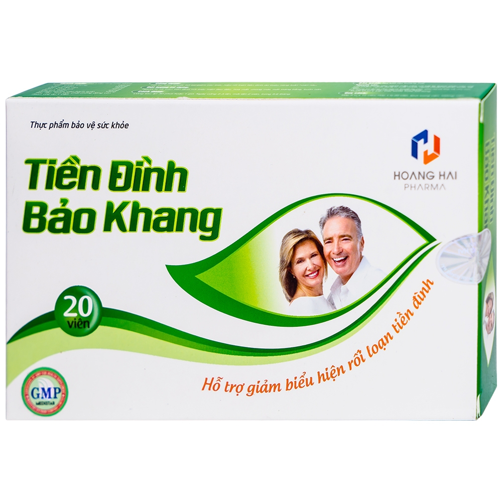 Viên uống Tiền Đình Bảo Khang Hoàng Hải hỗ trợ giảm biểu hiện rối loạn tiền đình (2 vỉ x 10 viên)