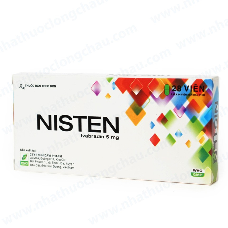 Viên nén Nisten 5mg DaViPharm điều trị bệnh mạch vành, đau thắt ngực (2 vỉ x 14 Viên) 