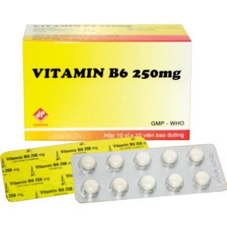 Thuốc Vitamin B6 250mg Vidipha điều trị thiếu Vitamin B6 (10 vỉ x 10 viên)