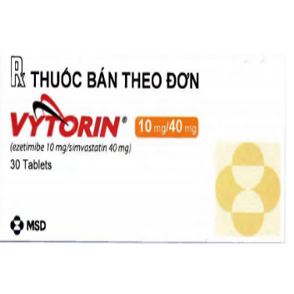 Thuốc Vytorin 10mg/40mg MSD điều trị tăng cholesterol máu (3 vỉ x 10 viên)