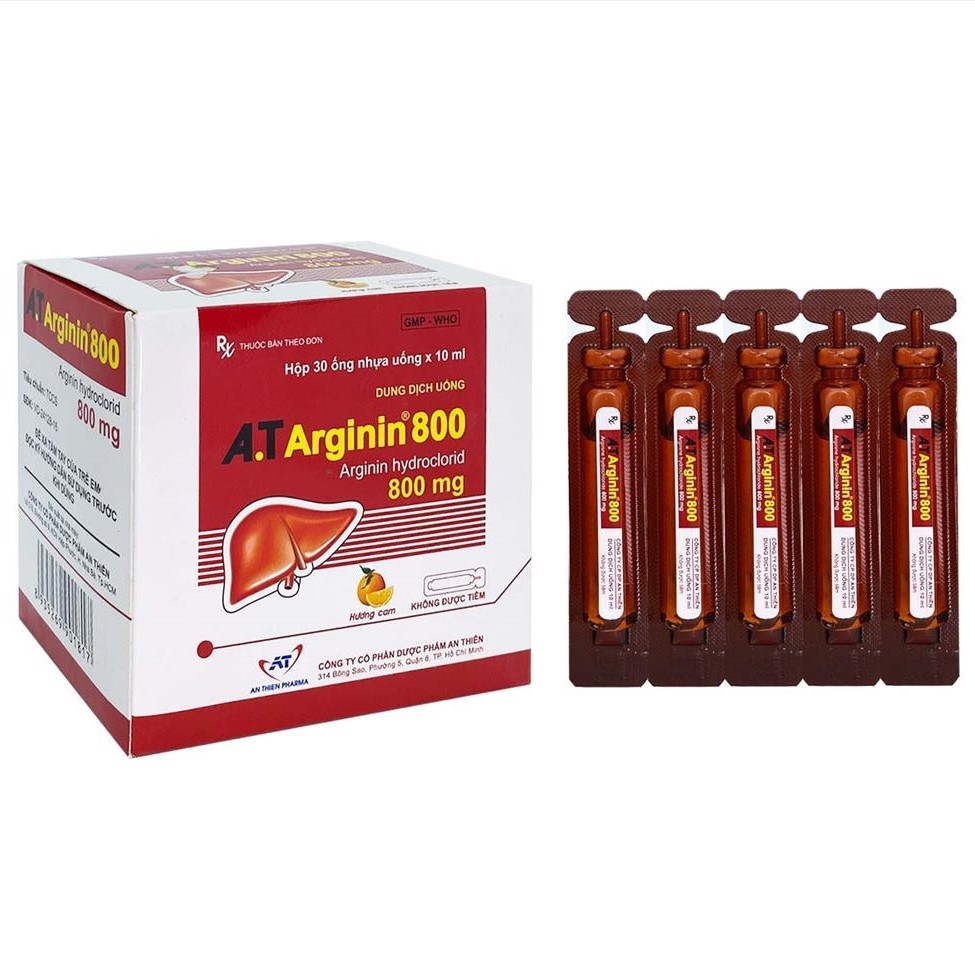 Dung dịch uống A.T Arginin 800 An Thiên điều trị duy trì tăng amoniac máu (30 ống x 10ml)