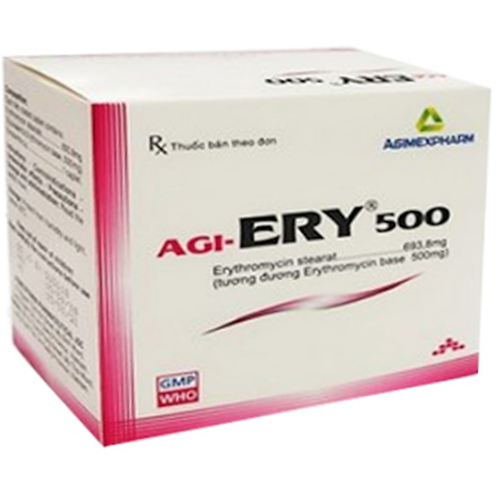 Thuốc Agi-Ery 500 Agimexpharm điều trị nhiễm khuẩn (10 vỉ x 10 viên)