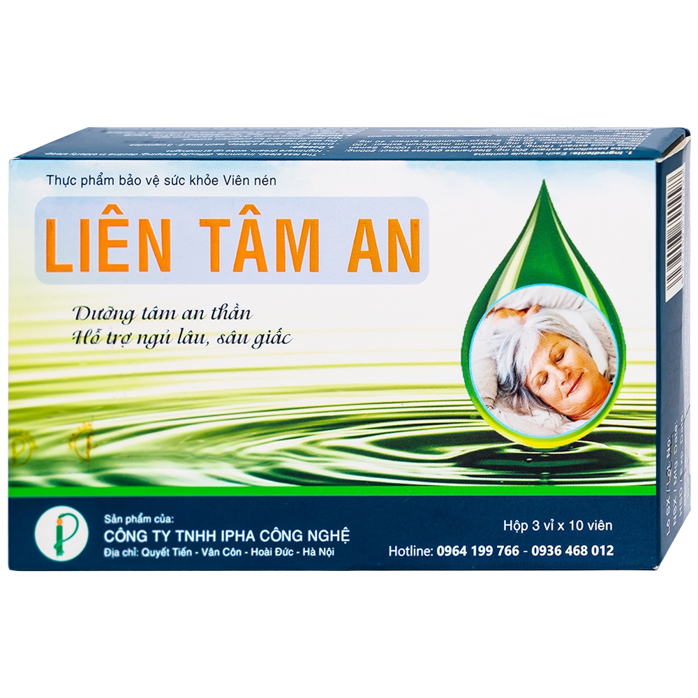 Viên uống Liên Tâm An IPHA dưỡng tâm an thần, hỗ trợ ngủ lâu, sâu giấc (30 viên)