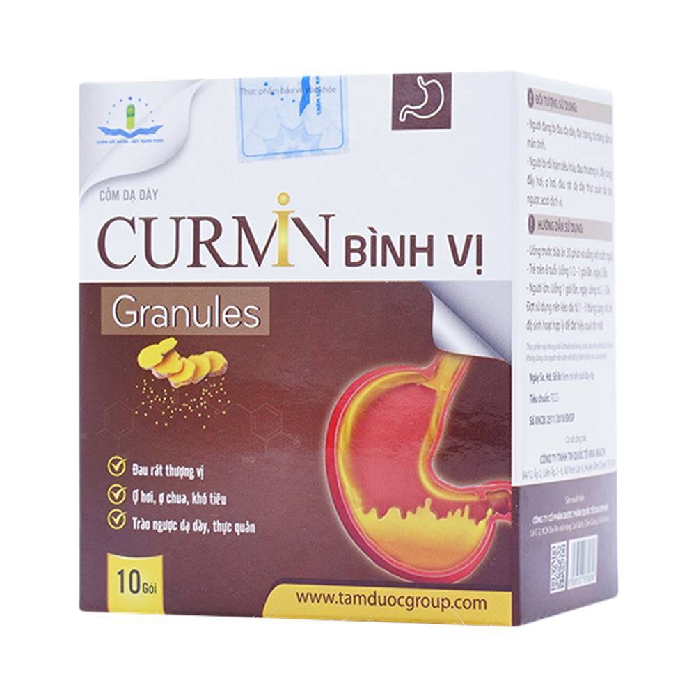 Cốm dạ dày Curmin Bình Vị hỗ trợ giảm đau rát thượng vị, ợ hơi, ợ chua (10 gói)  