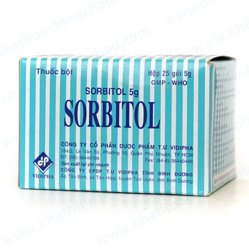 Thuốc bột Sorbitol 5g Vidipha điều trị triệu chứng khó tiêu, hỗ trợ táo bón (25 gói x 5g)