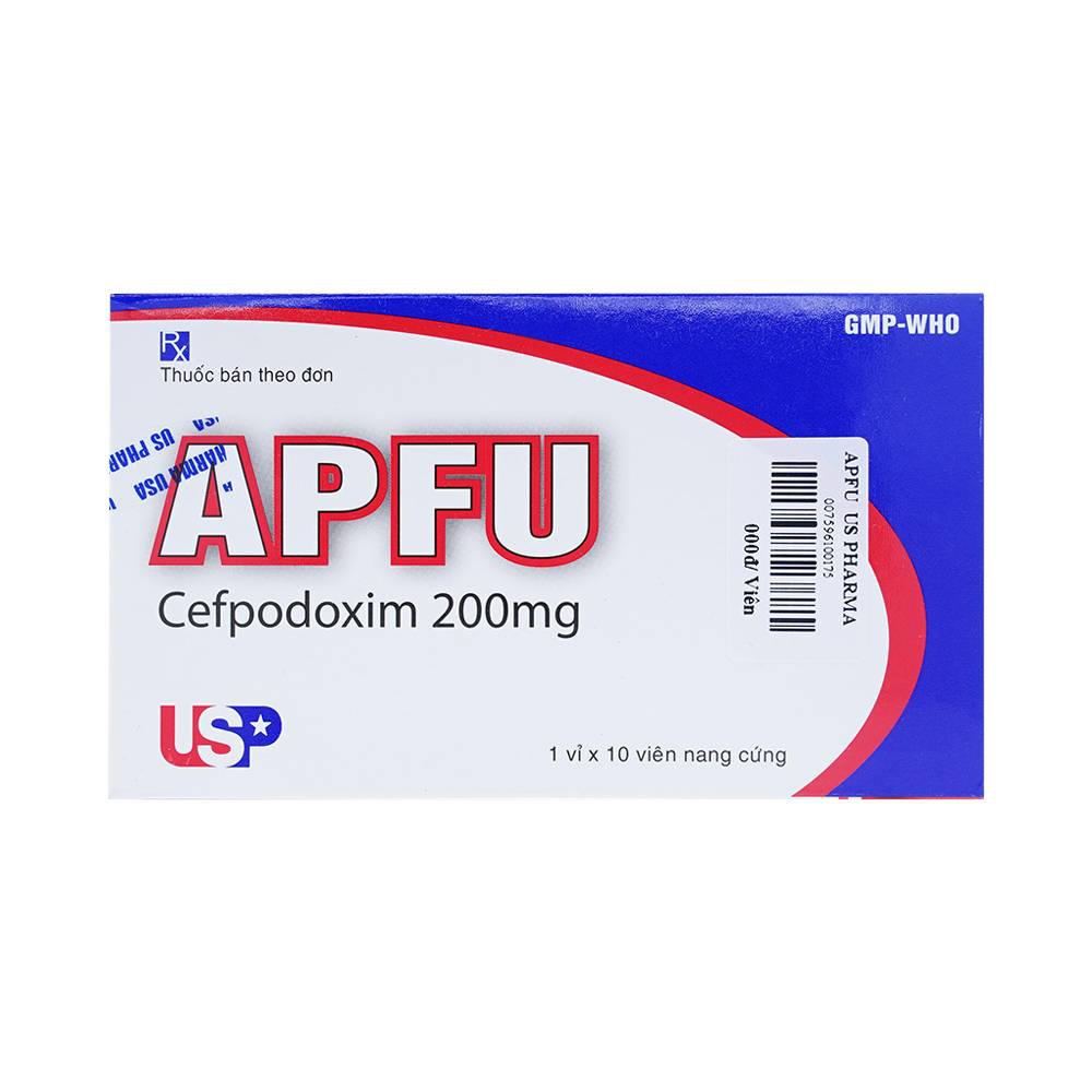 Thuốc Apfu 200mg USP điều trị các nhiễm khuẩn hô hấp (1 vỉ x 10 viên)