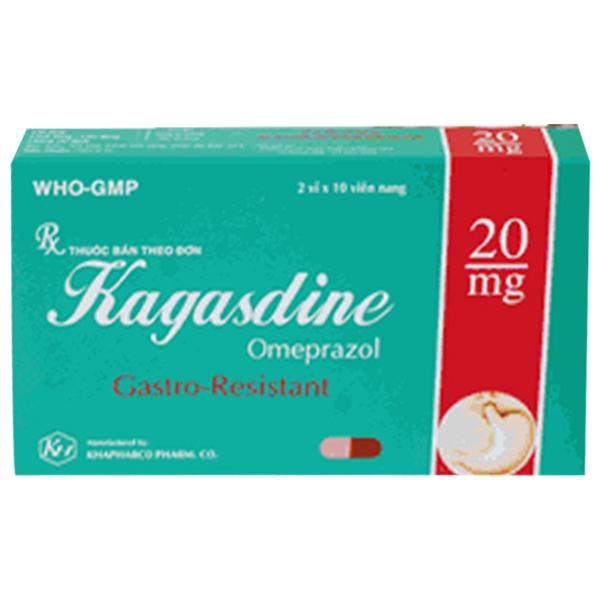 Viên nang Kagasdine 20mg Khapharco điều trị loét dạ dày, tá tràng (2 vỉ x 10 viên)