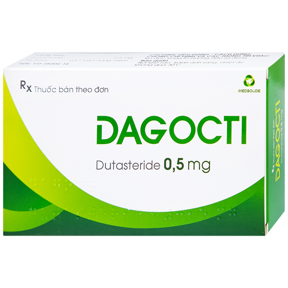 Thuốc Dagocti 0.5mg Medbolide điều trị và phòng ngừa sự tiến triển của bệnh tăng sản lành tính tuyến tiền liệt  (30 viên)