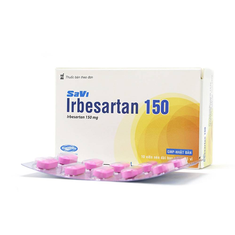 Thuốc Savi Irbesartan 150 điều trị tăng huyết áp động mạch vô căn (3 vỉ x 10 viên)