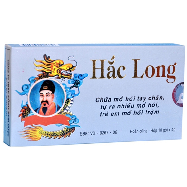 Thuốc Hắc Long Bảo Long chữa chứng mồ hôi tay chân, tự ra nhiều mồ hôi, trẻ em mồ hôi trộm (10 gói x 4g)