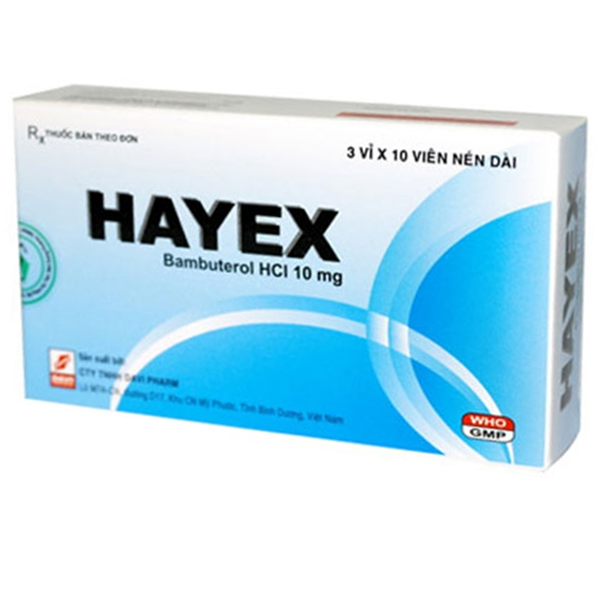 Thuốc Hayex Davipharm điều trị hen phế quản, co thắt phế quản (3 vỉ x 10 viên)