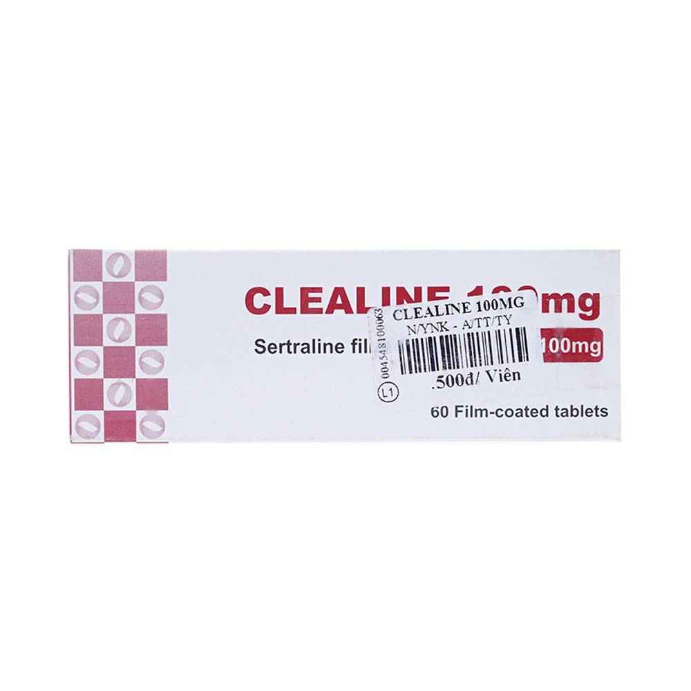 Thuốc Clealine 100mg Atlantic điều trị triệu chứng trầm cảm, rối loạn cưỡng bức ám ảnh (6 vỉ x 10 viên)