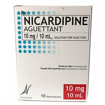 Dung dịch tiêm Nicardipine Aguettant 10mg/10ml Laboratoire Aguettant điều trị tăng huyết áp ác tính (10 ống)