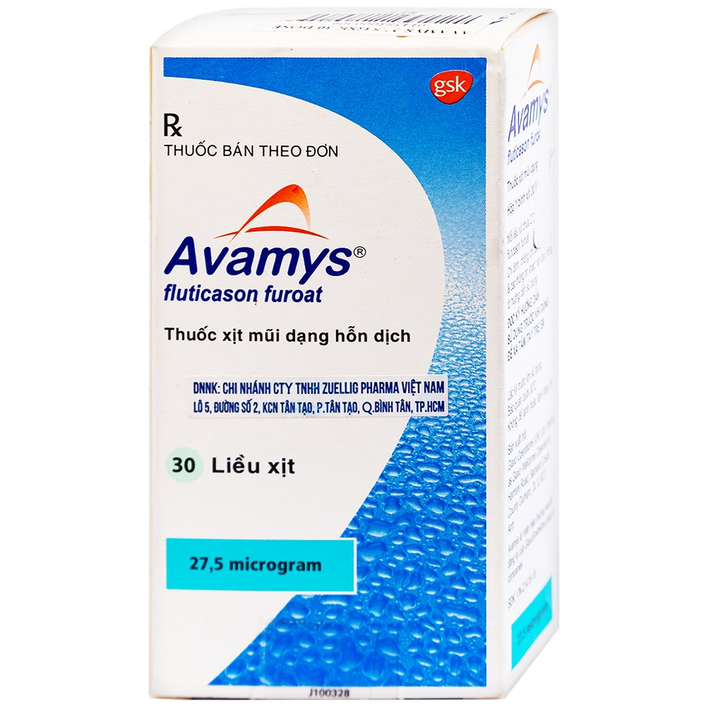 Thuốc xịt mũi Avamys 27.5mcg GSK điều trị chảy nước mũi, xung huyết mũi (30 liều xịt)