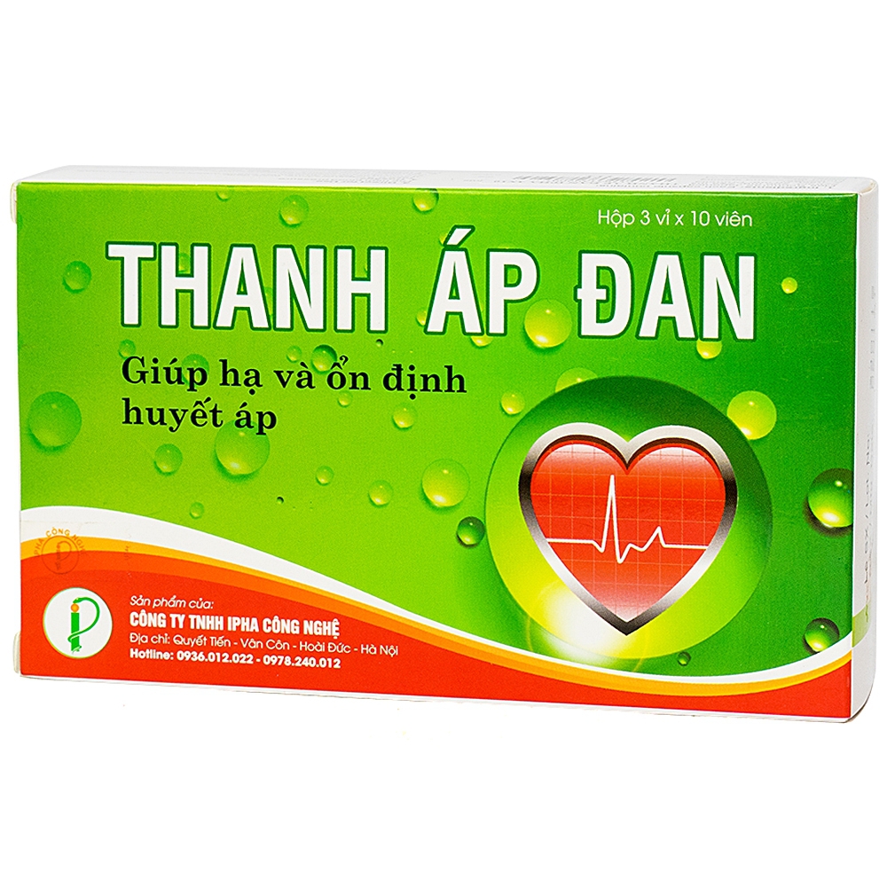 Viên uống Thanh Áp Đan IPHA giúp hạ và ổn định huyết áp (3 vỉ x 10 viên)