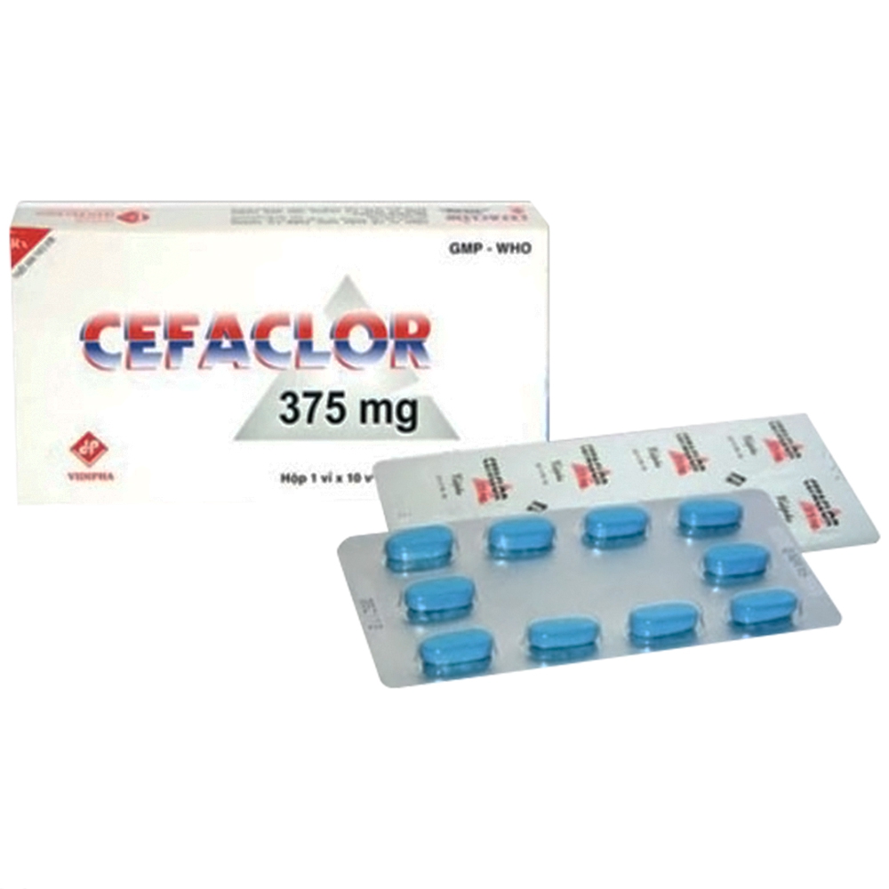 Thuốc Cefaclor 375mg Vidipha điều trị các nhiễm khuẩn (1 vỉ x 10 viên)