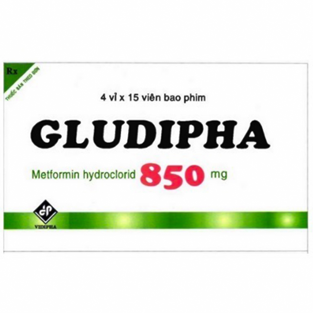 Thuốc Gludipha 850mg Vidipha điều trị đái tháo đường (2 vỉ x 15 viên)