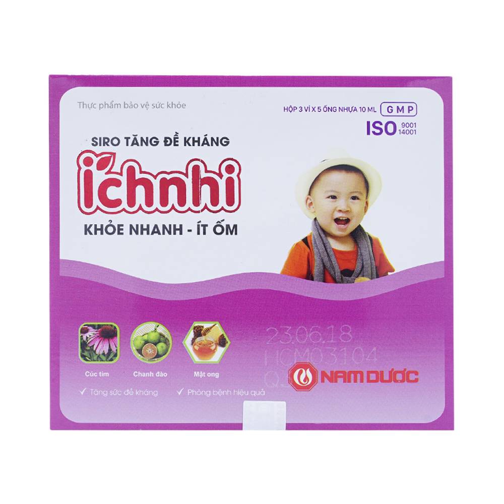 Siro Ích Nhi Nam Dược tăng sức đề kháng, phòng bệnh hiệu quả (3 vỉ x 5 ống)