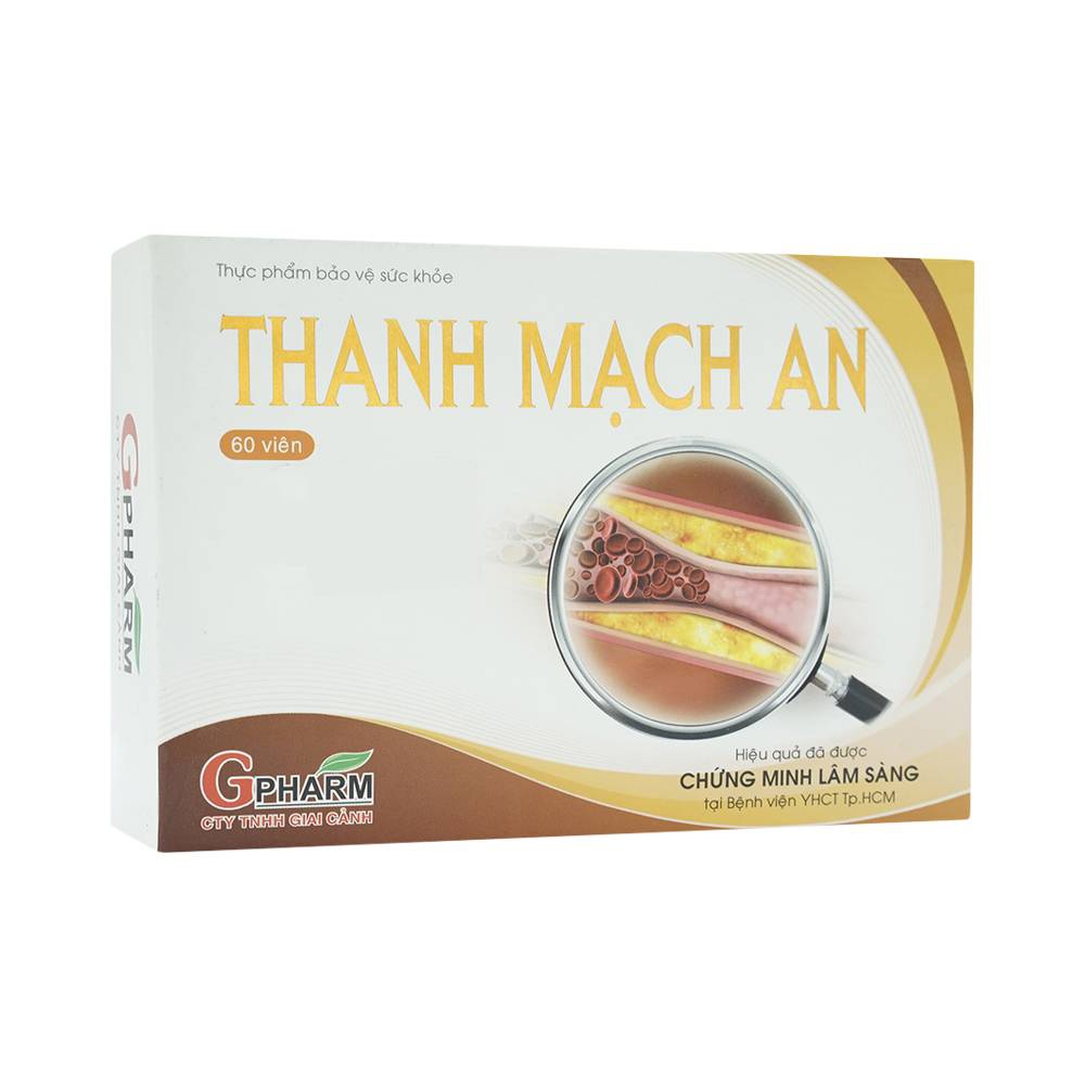 Viên uống Thanh Mạch An Gpharm giúp kiểm soát mỡ máu, giảm cholesterol (60 viên)