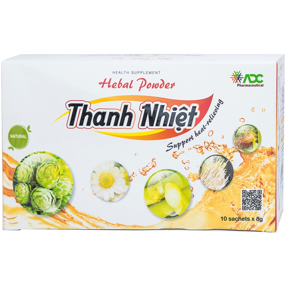 Bột thảo mộc Thanh Nhiệt ADC lợi tiểu, mát gan, giảm loét miệng (10 gói x 8g)