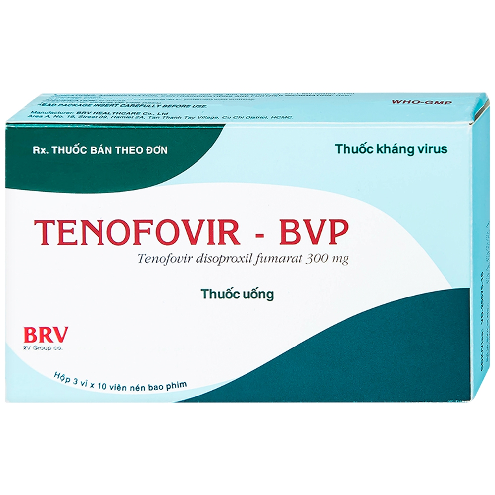 Thuốc Tenofovir-BVP điều trị và dự phòng kháng virus HIV, viêm gan B (3 vỉ x 10 viên)