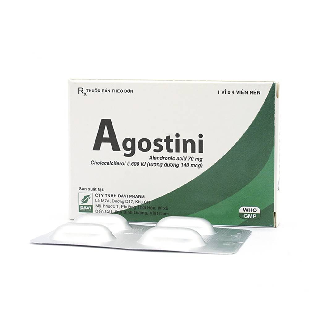 Thuốc Agostini Agimexpharm điều trị loãng xương (1 vỉ x 4 viên)