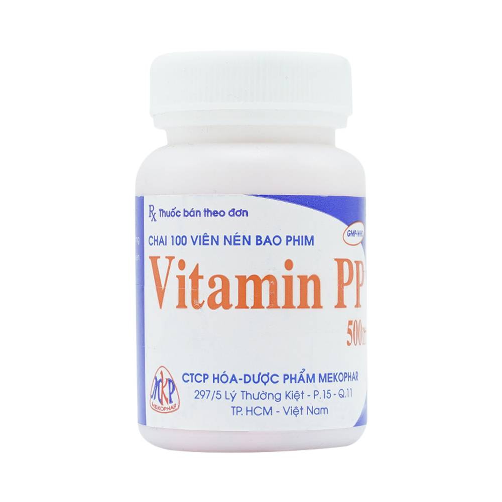 Thuốc Vitamin PP 500mg Mekophar điều trị bệnh pellagra (100 viên)