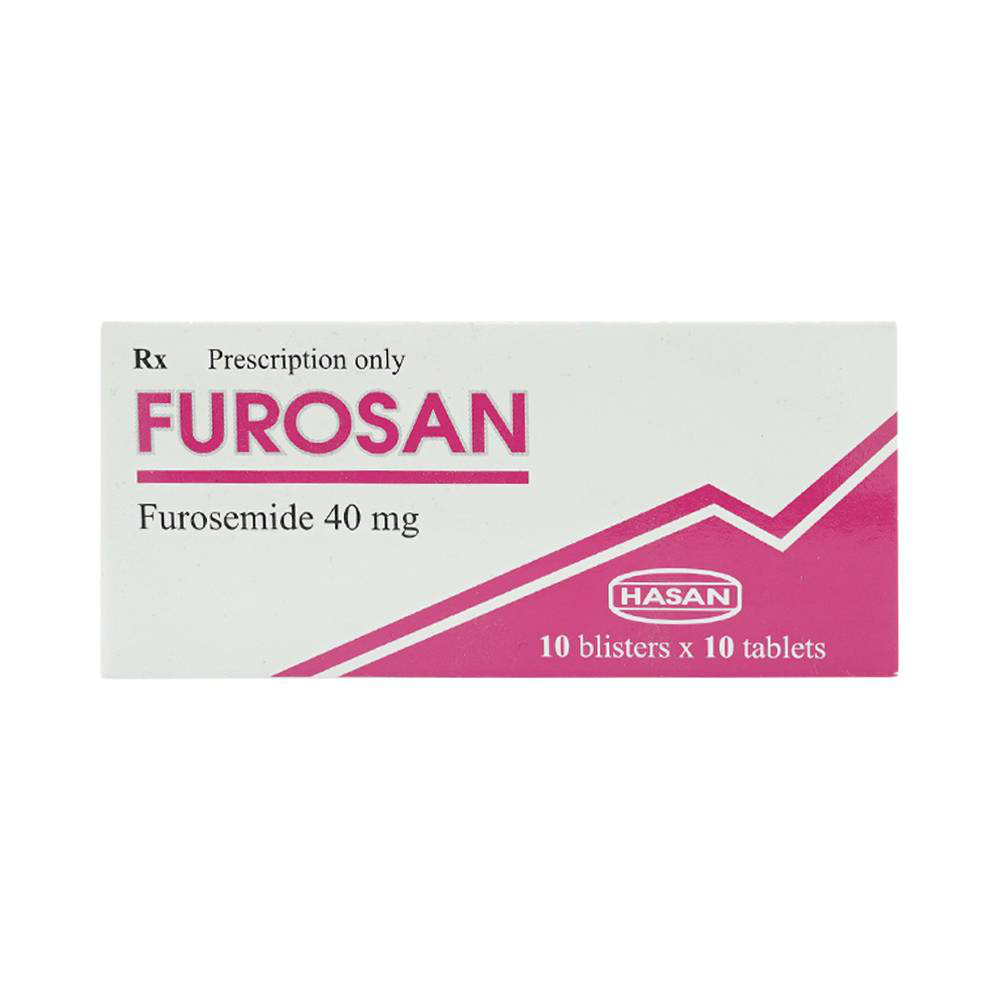 Thuốc Furosan 40mg Hasan điều trị phù, tăng huyết áp nhẹ hay trung bình (10 vỉ x 10 viên)