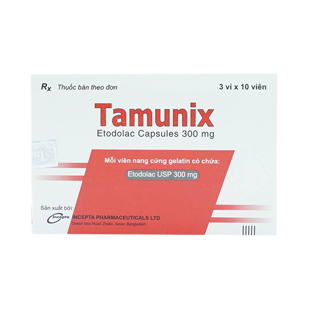 Thuốc Tamunix 300mg Incepta điều trị viêm xương khớp (3 vỉ x 10 viên)