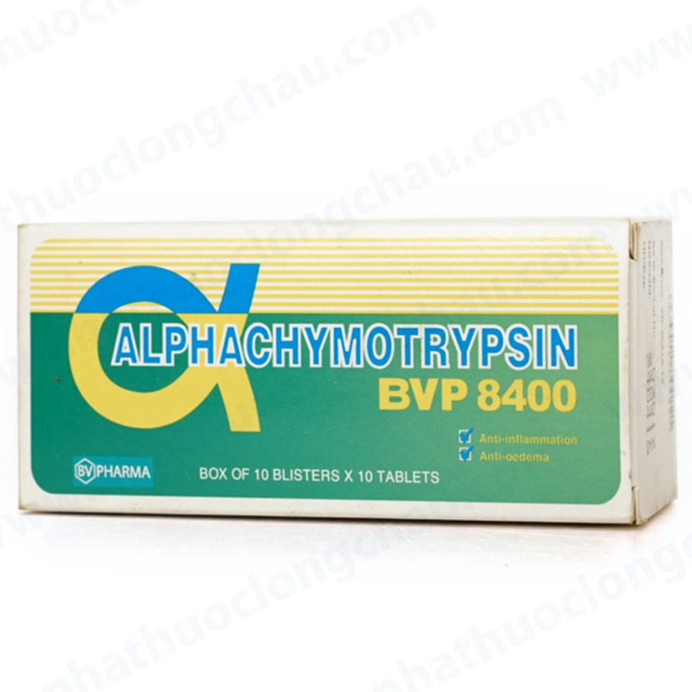 Thuốc Alphachymotrypsin BVP 8400 BV Pharma điều trị viêm sưng, phù nề (2 vỉ x 10 viên))