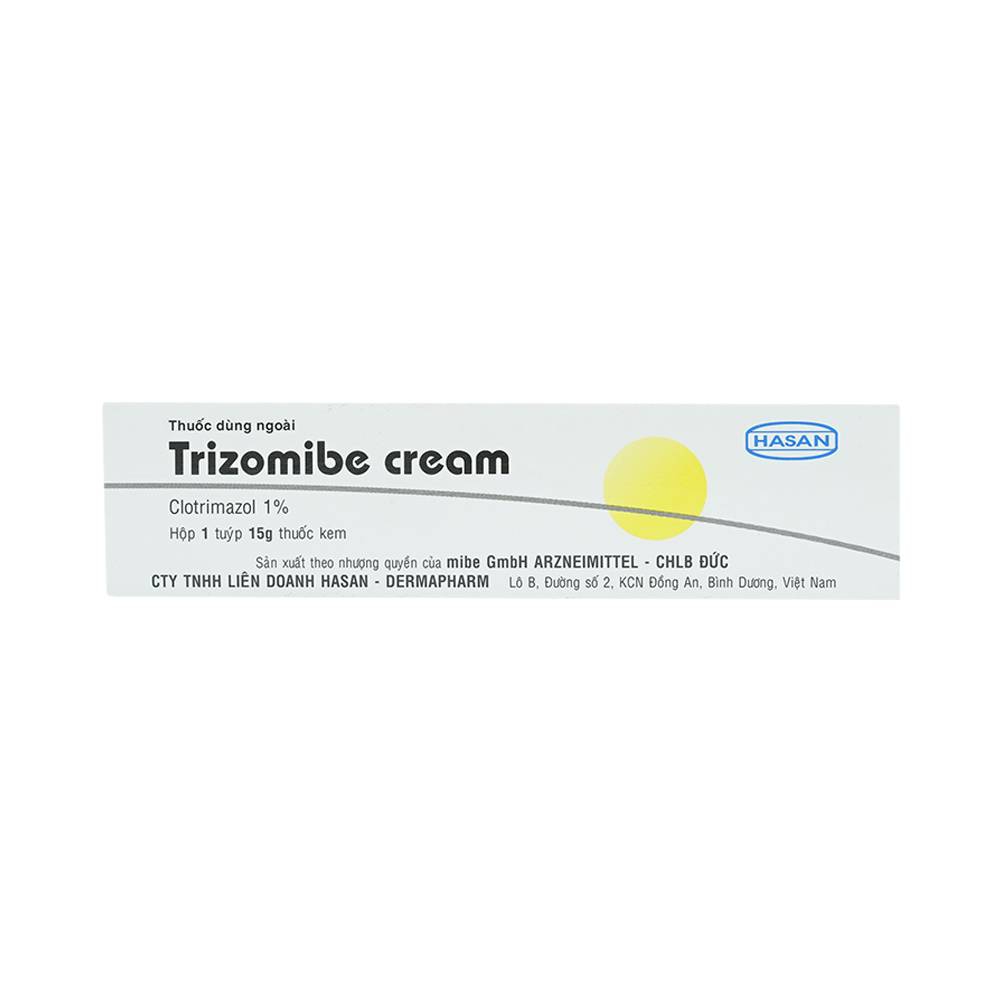 Thuốc dùng ngoài Trizomibe Cream Hasan điều trị nấm Candida, hắc lào (15g)