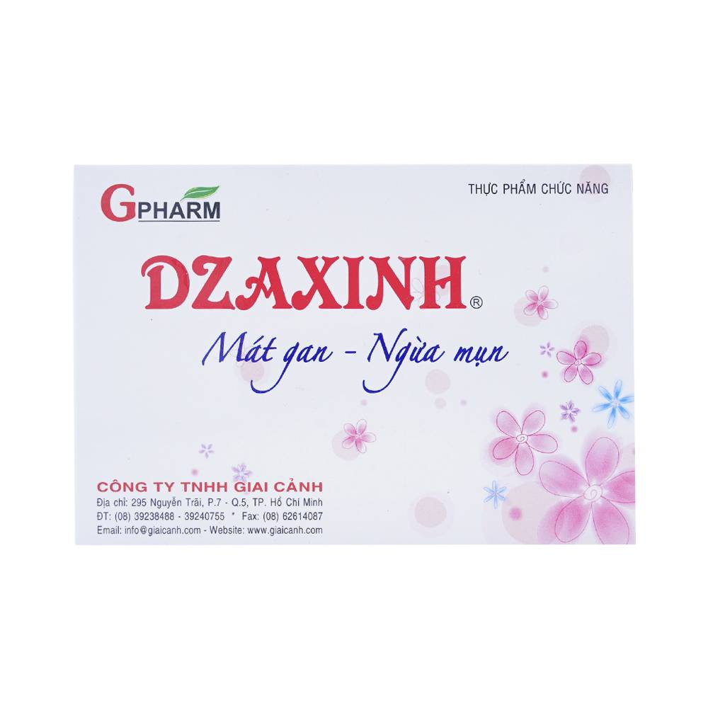 Viên uống Dzaxinh GPharm mát gan, ngừa mụn (6 vỉ x 10 viên)