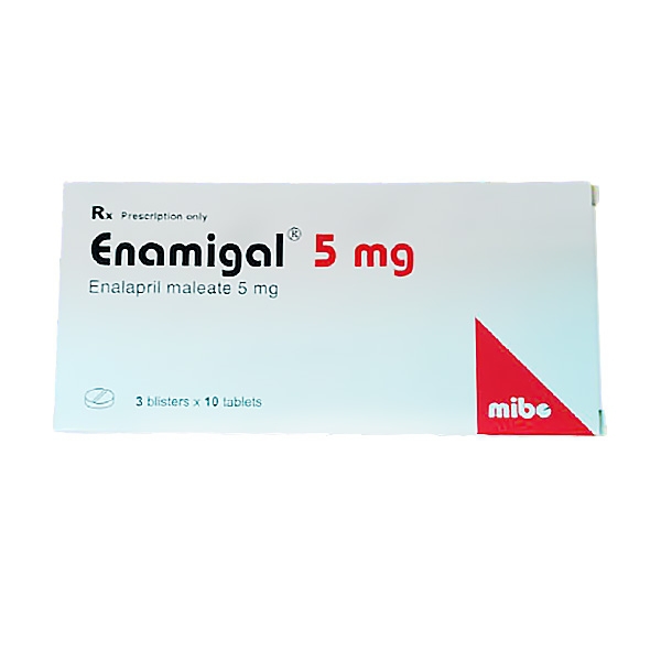 Thuốc Enamigal 5mg Hasan điều trị cao huyết áp, suy tim sung huyết (3 vỉ x 10 viên)