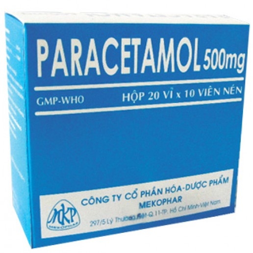 Viên nén Paracetamol 500mg Mekophar điều trị các cơn đau nhẹ và vừa, hạ sốt (20 vỉ x 10 viên)