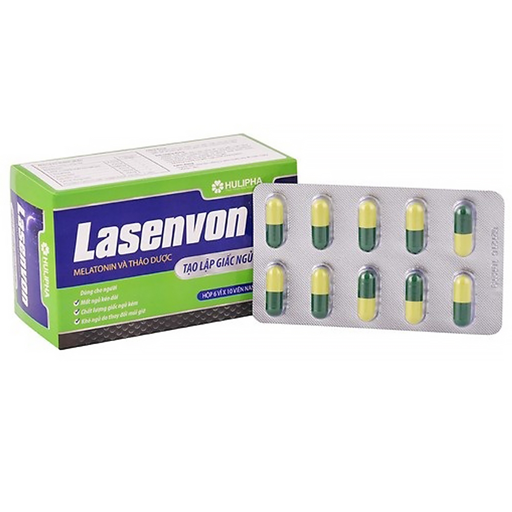 Viên uống Lasenvon Hulipha hỗ trợ dưỡng tâm, an thần, ngủ ngon (6 vỉ x 10 viên)