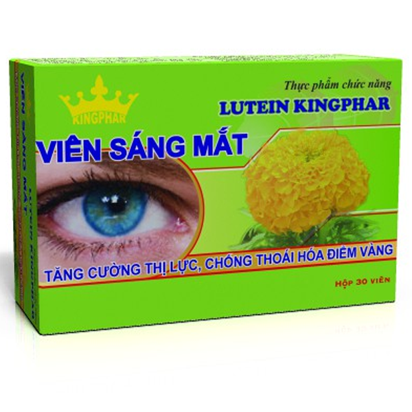 Viên sáng mắt Lutein Kingphar tăng cường thị lực, chống thoái hóa điểm vàng (3 vỉ x 10 viên)