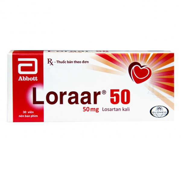 Viên nén Loraar 50 Abbott điều trị tăng huyết áp (3 vỉ x 10 viên)