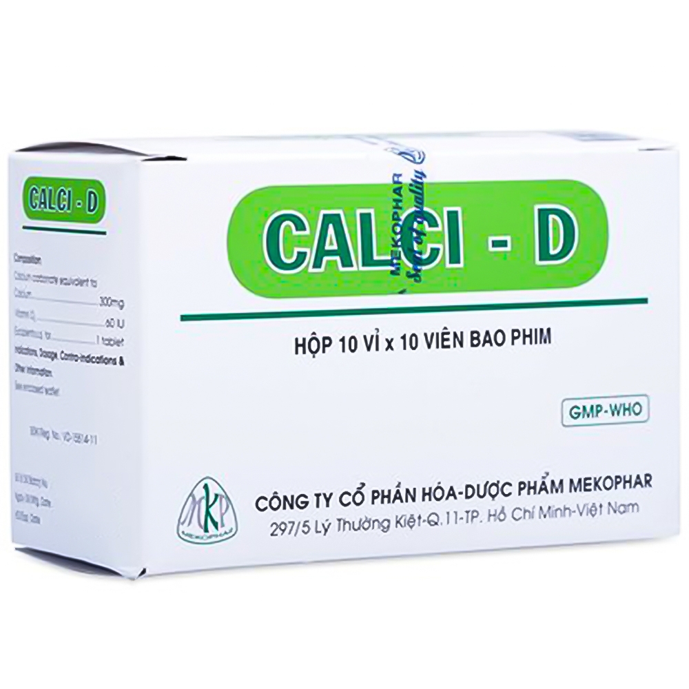 Thuốc Calci-D Mekophar bổ sung vitamin và khoáng chất cho cơ thể (10 vỉ x 10 viên)