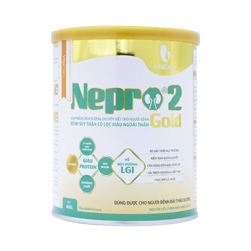 Sữa bột Nepro 2 Gold VitaDairy bổ sung dinh dưỡng cho người bệnh suy thận (400g)