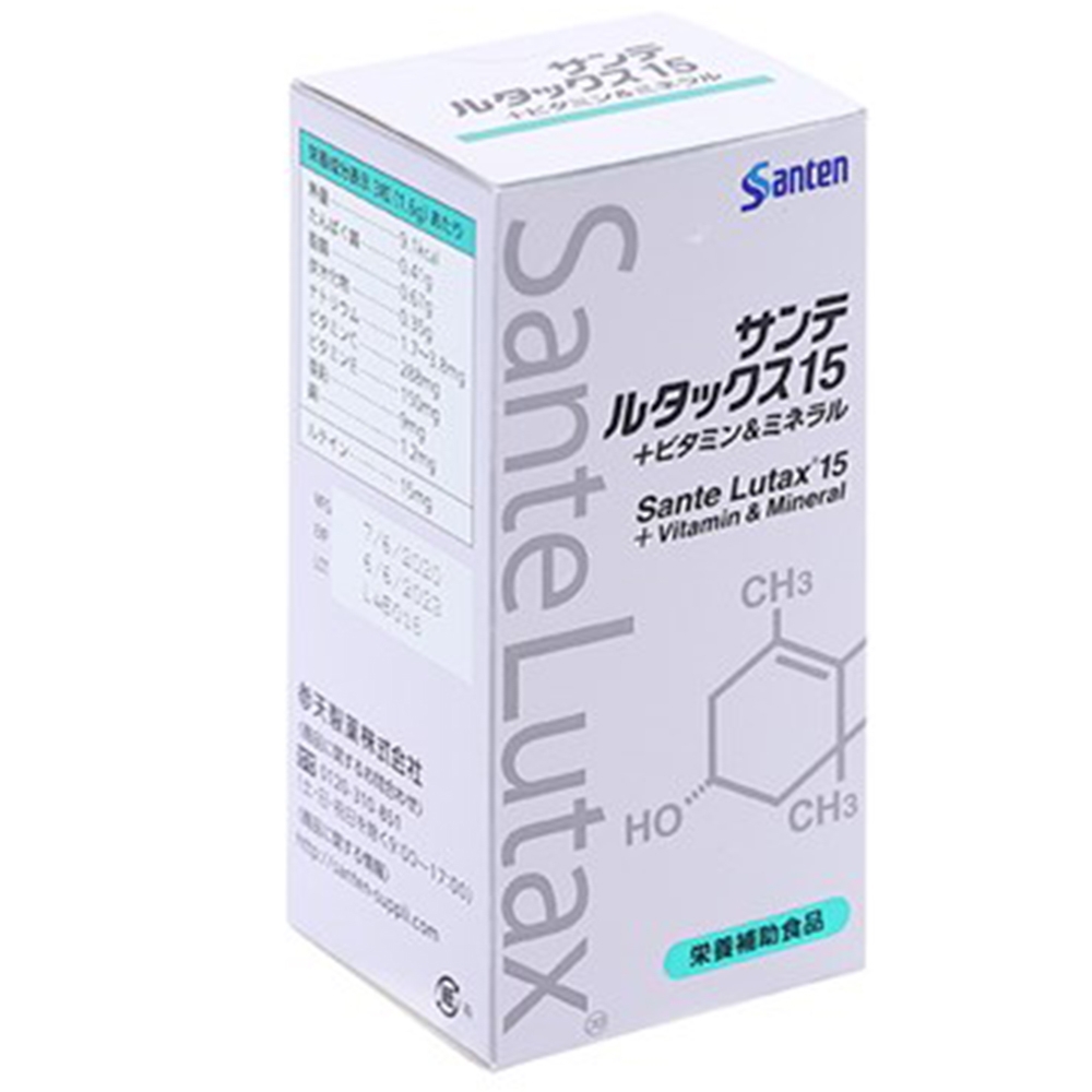 Viên uống SanteLutax 15 + Vitamin & Mineral Santen bổ sung dưỡng chất thiết yếu giúp đôi mắt sáng (9 vỉ x 10 viên)