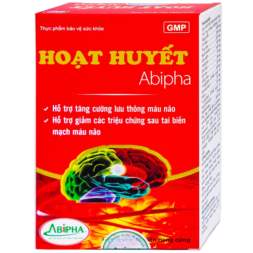 Viên uống Hoạt Huyết Abipha hỗ trợ tăng cường lưu thông máu não (3 vỉ x 10 viên)