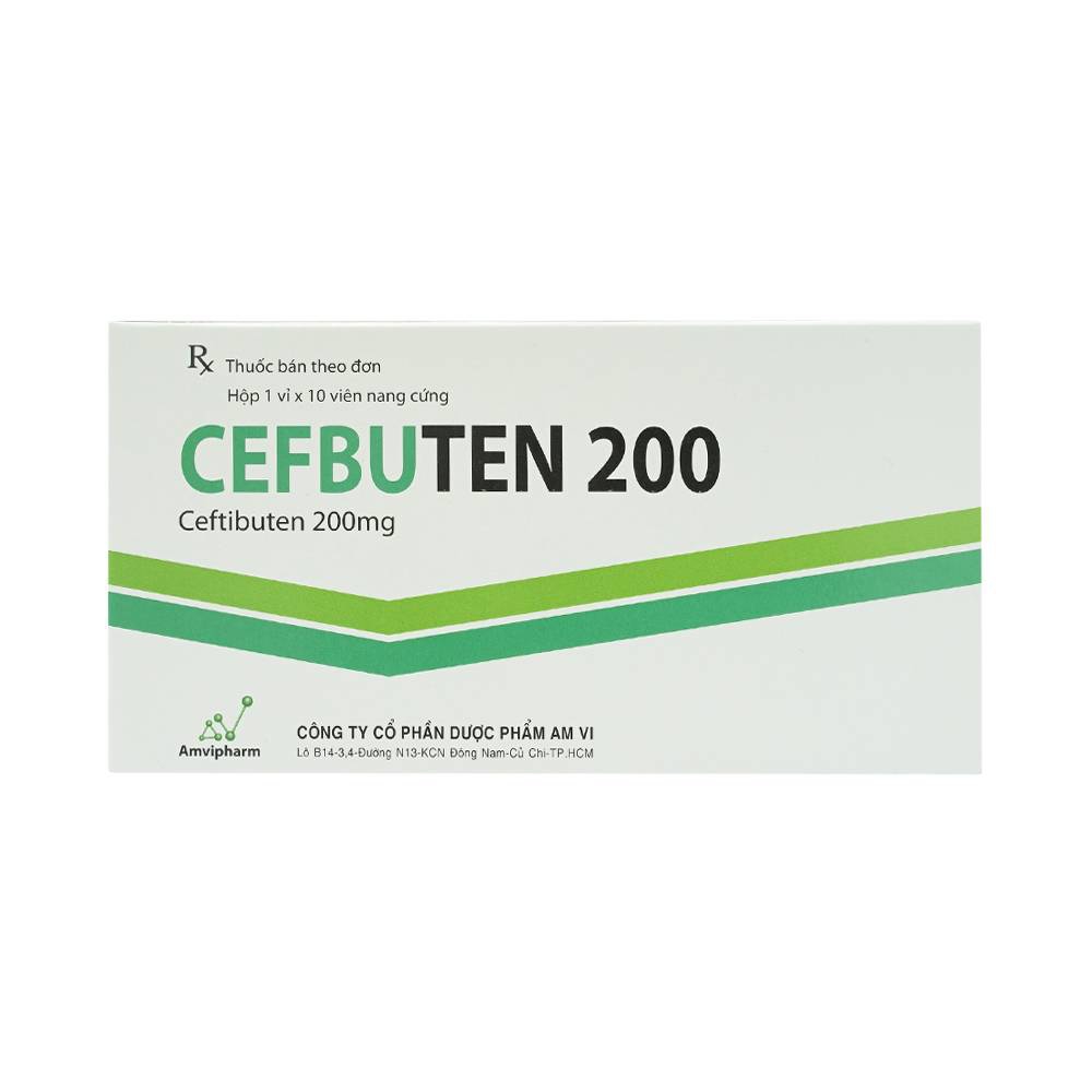 Thuốc Cefbuten 200mg Amvi điều trị nhiễm khuẩn (1 vỉ x 10 viên)