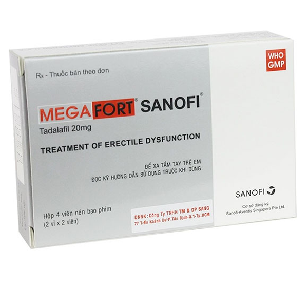 Viên nén Megafort Sanofi điều trị rối loạn cương dương (2 vỉ x 2 viên)