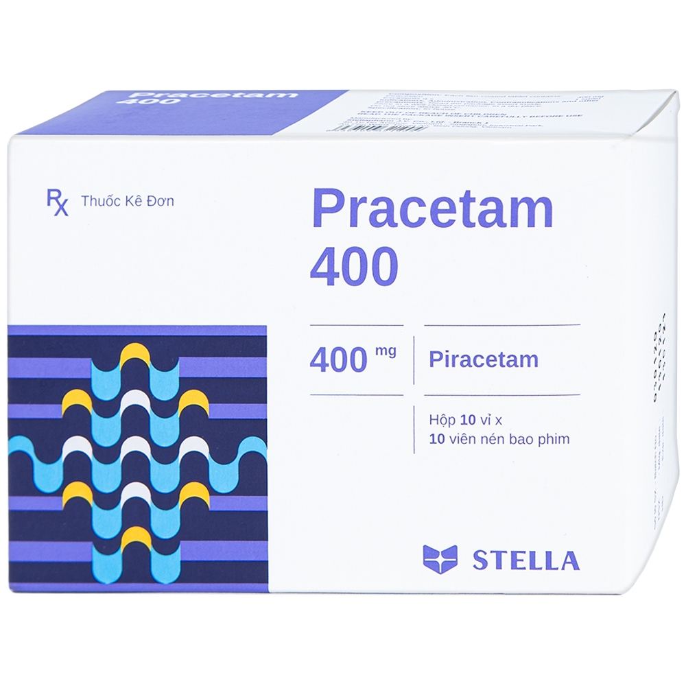 Viên nén Pracetam 400 Stella điều trị chóng mặt, suy giảm trí nhớ (10 vỉ x 10 viên)