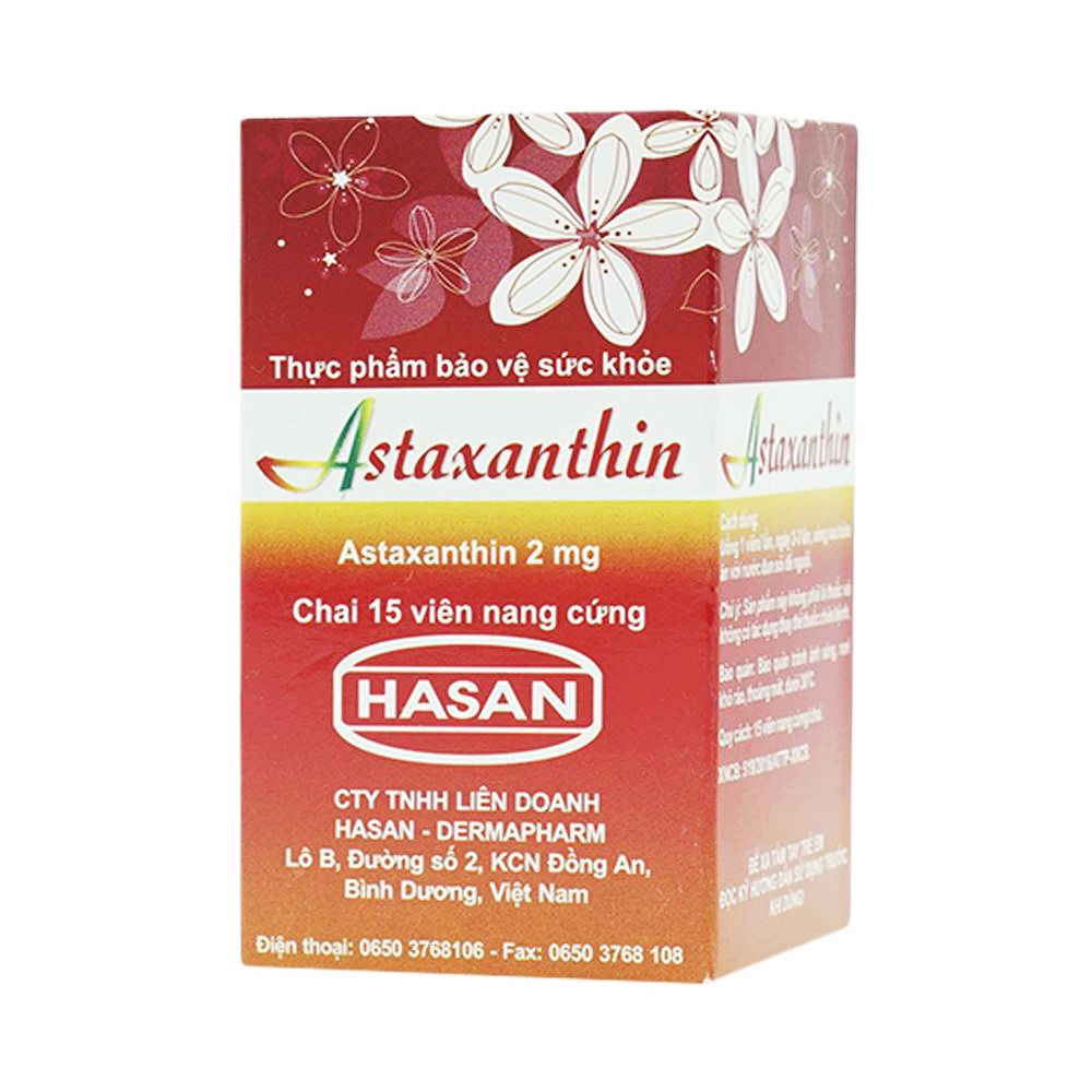 Viên uống Astaxanthin Hasan làm đẹp da, sáng da, duy trì độ ẩm cho da (15 viên)